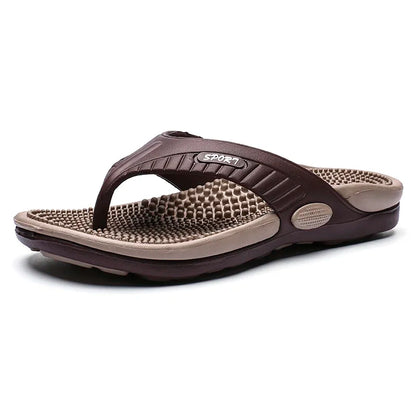 Massage Flip Flops for Men – Acupressure Beach Sandals, Plus Size EU 40-46