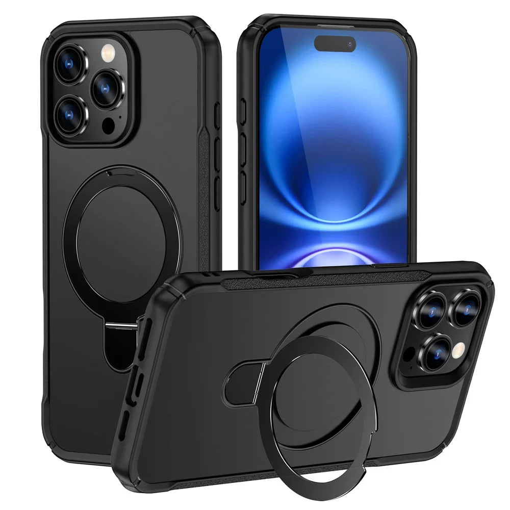 MagSafe iPhone Case with Magnetic Ring Stand & Kickstand