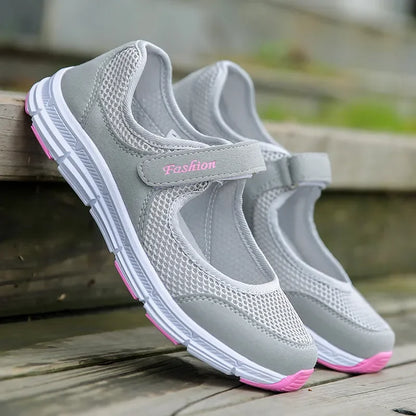 Women's Breathable Mesh Sneakers with Velcro Strap