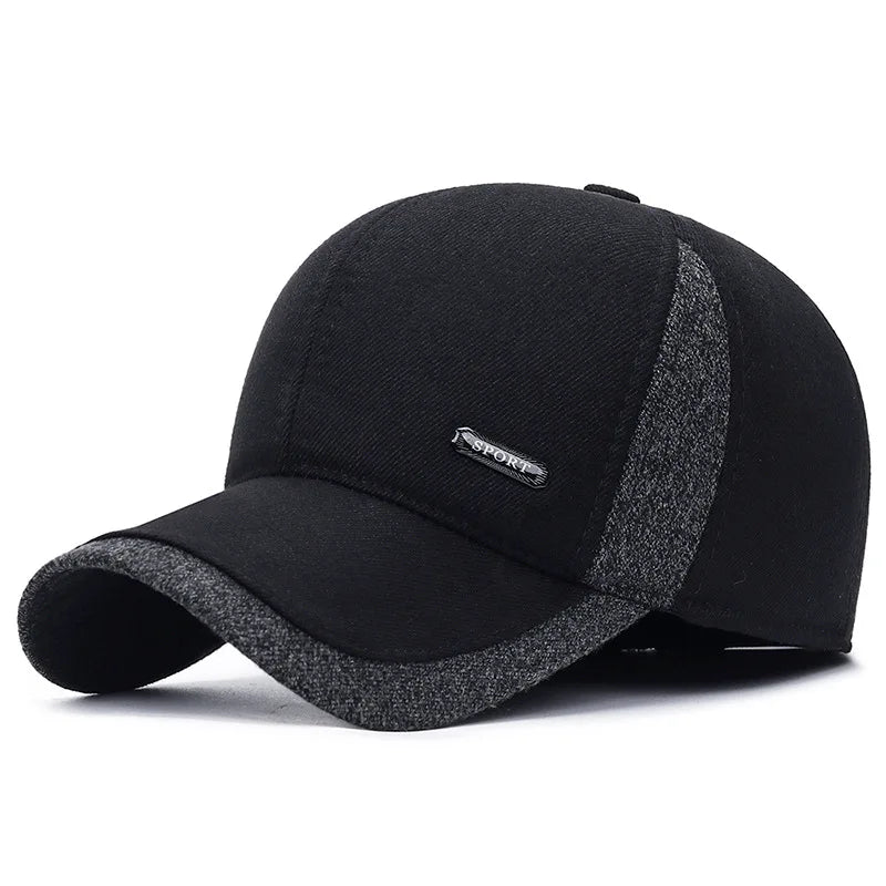 Winter Baseball Cap with Ear Flaps – Men's Warm Hat
