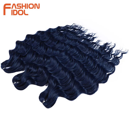 24 Inch Water Wave Crochet Braiding Hair Extensions – Synthetic Ombre