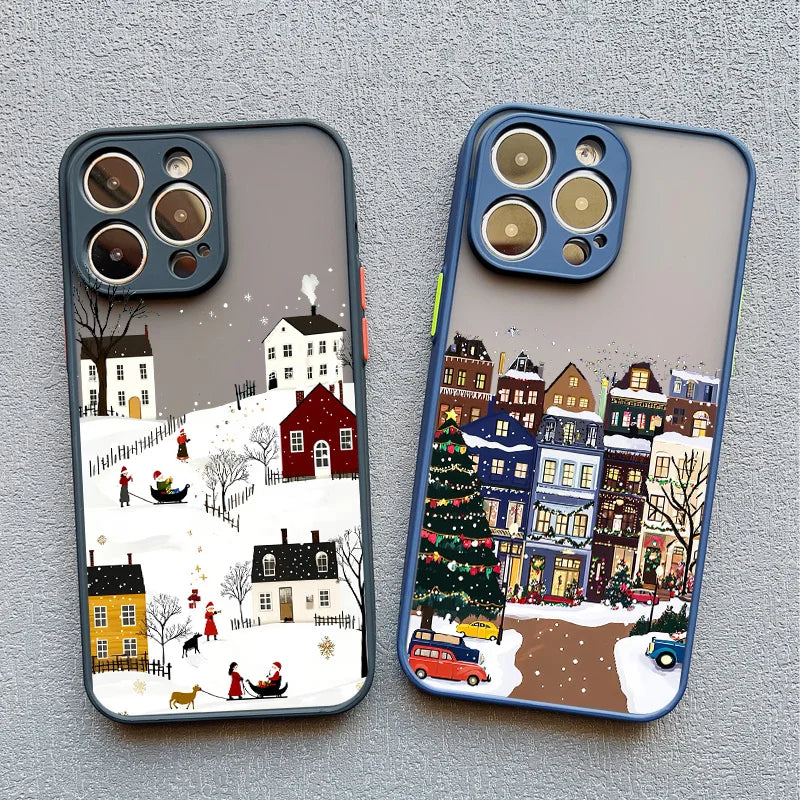 Christmas Snow Village iPhone Case – Festive Winter Design