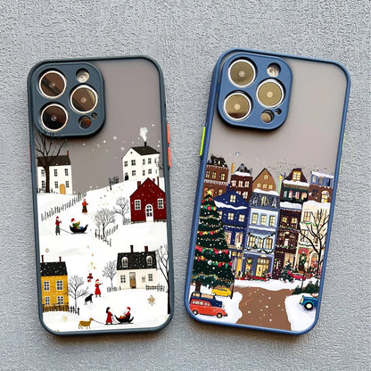 Christmas Snow Village iPhone Case – Festive Winter Design
