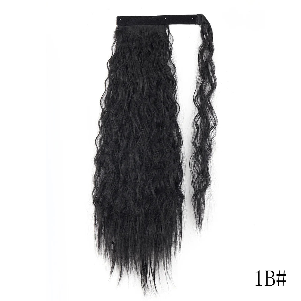 Wrap Around Ponytail Extension – Long Straight Synthetic Clip-In