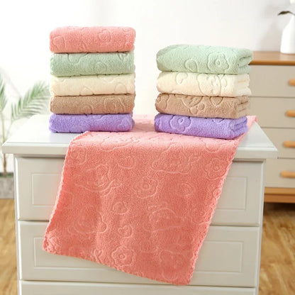 Super Absorbent Quick-Dry Face Towels – Soft Embossed Washcloths
