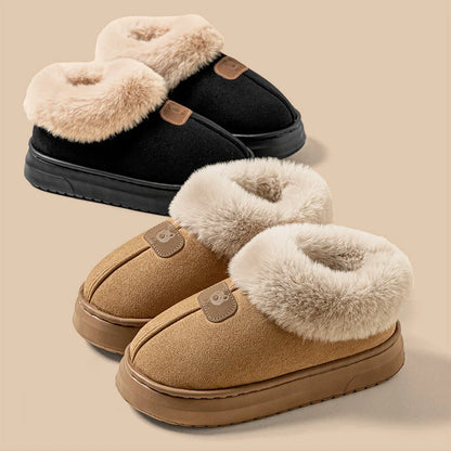 Fleece-Lined Winter Slippers – Ankle Booties for Men & Women