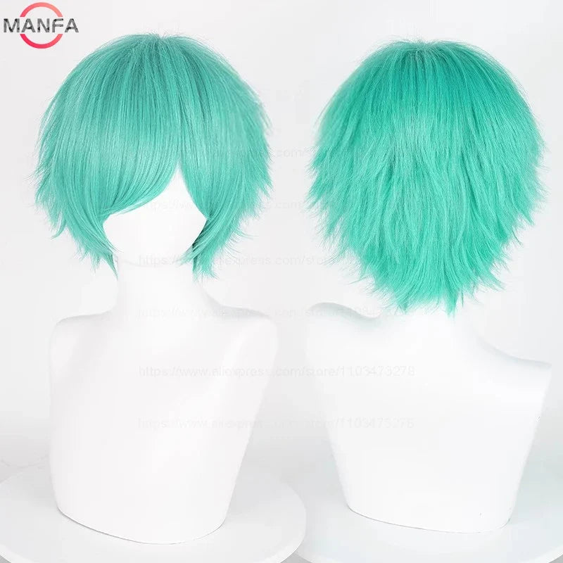 Short Straight Anime Cosplay Wig – 30cm, Multiple Colors for Men & Women