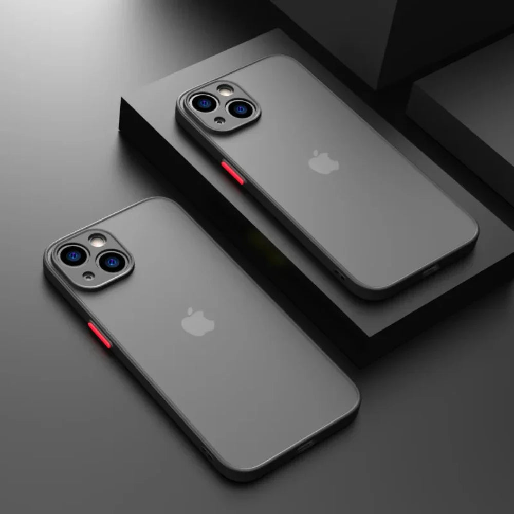 Shockproof iPhone Case – Armor Matte Cover with Silicone Bumper