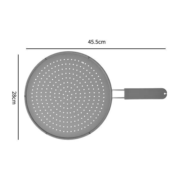 Splatter Screen for Frying Pan – Silicone Oil Splash Guard with Handle
