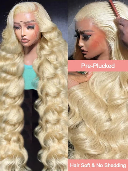 613 Honey Blonde Body Wave Lace Front Wig – 13x6 HD Lace Human Hair