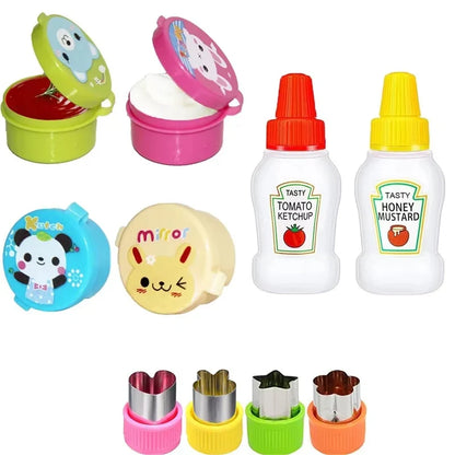 Kids Bento Lunch Box Accessories Set – Animal Food Picks, Silicone Cups & Food Cutters
