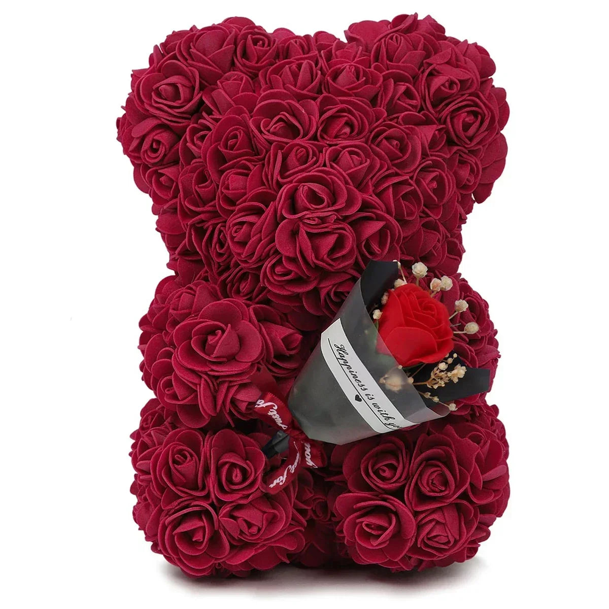 Rose Teddy Bear with LED Lights Artificial Flower Gift