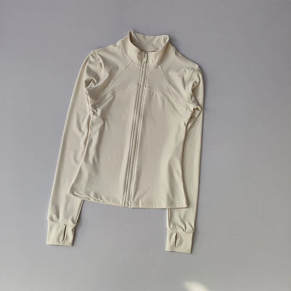 Women's Full-Zip Yoga Sports Jacket – Standing Collar Running Top