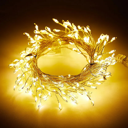 USB Firecracker Fairy String Lights with Remote Control for Wedding Party Garden