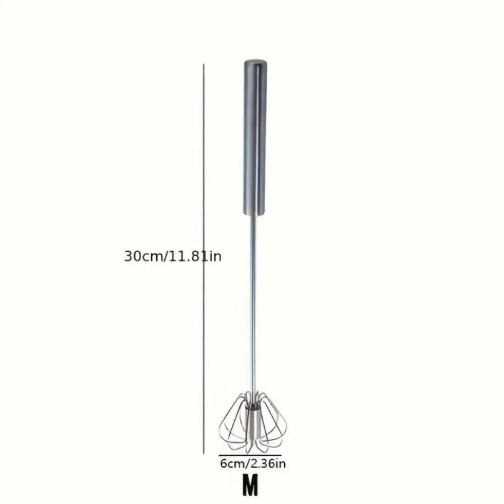 Semi-Automatic Hand Whisk – Stainless Steel Self-Turning Egg Beater