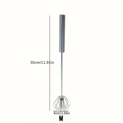 Semi-Automatic Hand Whisk – Stainless Steel Self-Turning Egg Beater