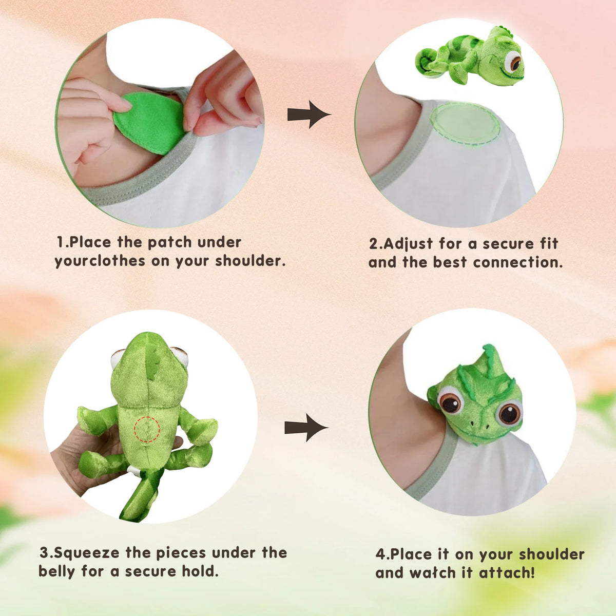 Pascal Chameleon Plush Toy 6.7in – Rapunzel Stuffed Animal Gift