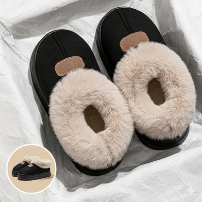 Fleece-Lined Winter Slippers – Ankle Cover Warm House Shoes