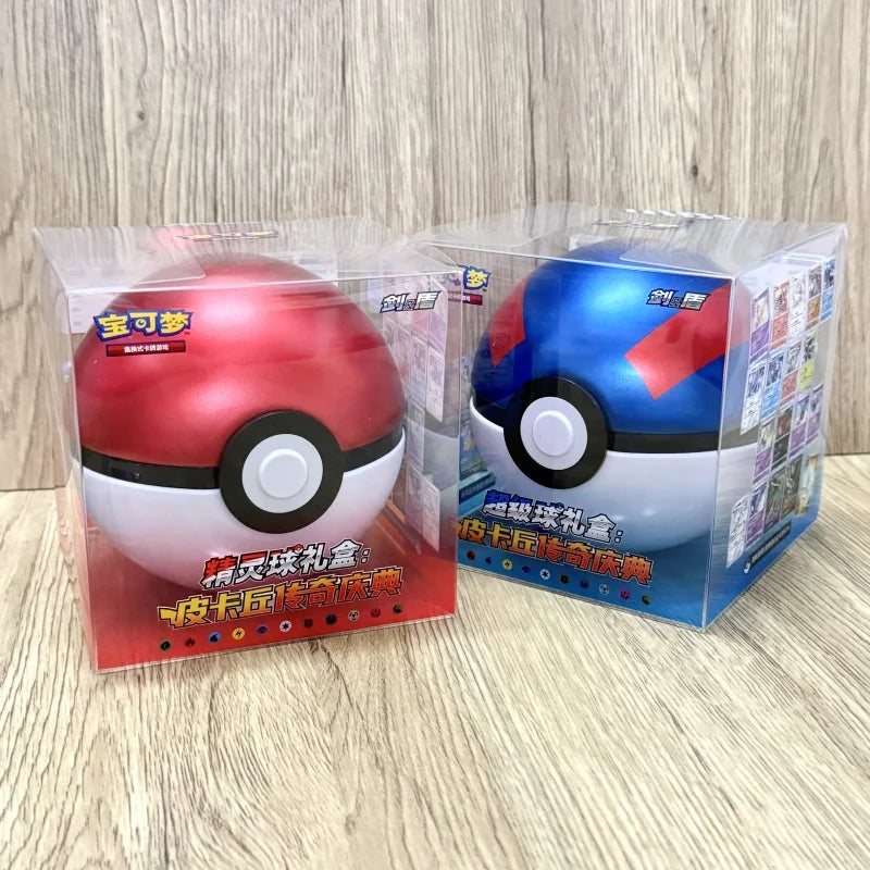 Pokemon Poke Ball Replica – Premium Gift Box with PTCG Chinese Cards