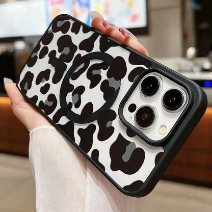Leopard Print Star iPhone Case – Matte MagSafe Cover