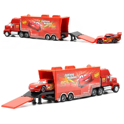 Disney Pixar Cars Mack Truck & Racing Car Diecast Model Set – Kids Gift