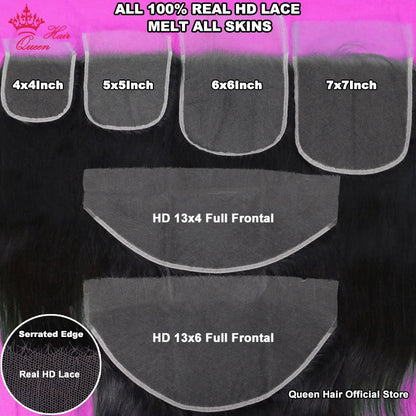 HD Lace Frontal & Closure – 4x4 to 13x6 Straight & Body Wave