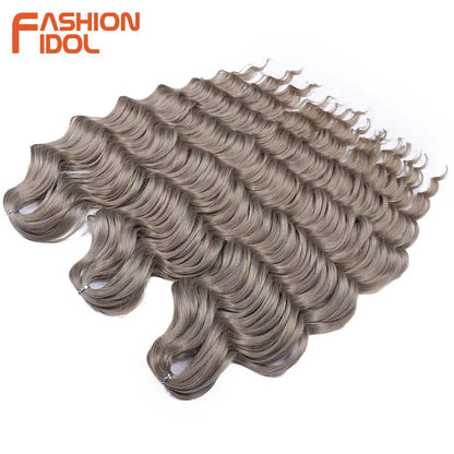 24 Inch Water Wave Crochet Braiding Hair Extensions – Synthetic Ombre