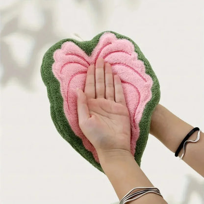 Leaf-Shaped Hand Towel – Absorbent Quick-Dry with Hanging Loop
