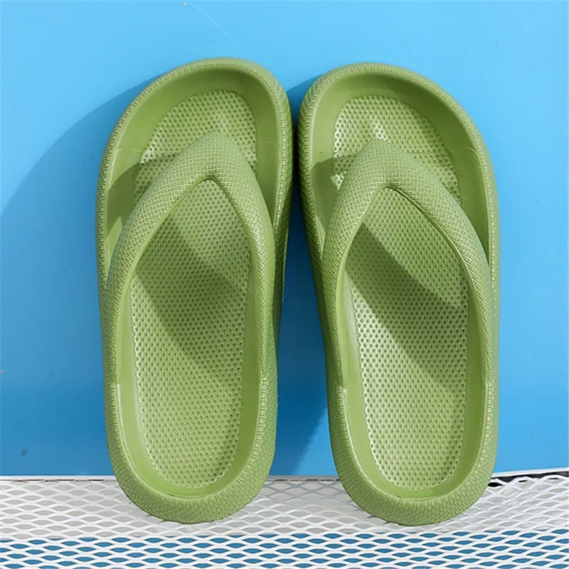 Women's Platform Flip Flops – Cushioned EVA Non-Slip Beach Sandals