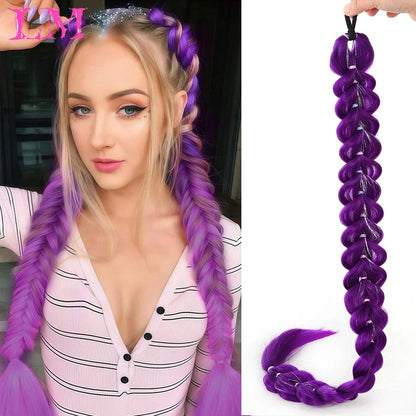 32 Inch Jumbo Braid Ponytail Hair Extension – Pre-Braided Synthetic
