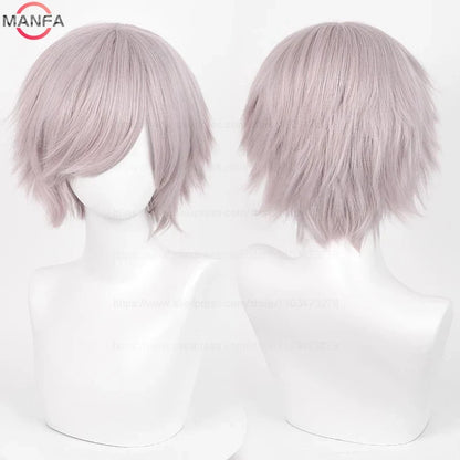 Short Straight Anime Cosplay Wig – 30cm, Multiple Colors for Men & Women