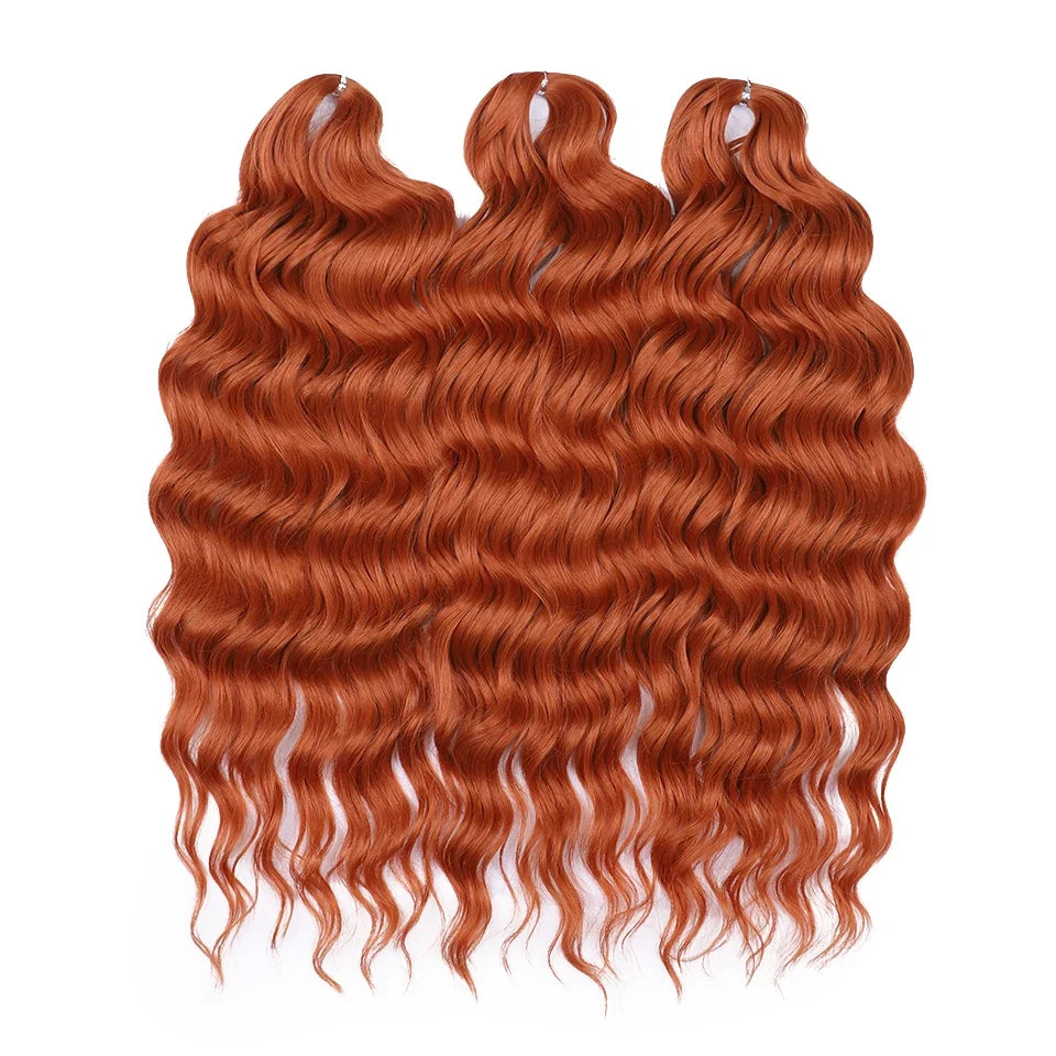 24 Inch Water Wave Crochet Braiding Hair Extensions – Synthetic Ombre