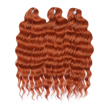 24 Inch Water Wave Crochet Braiding Hair Extensions – Synthetic Ombre