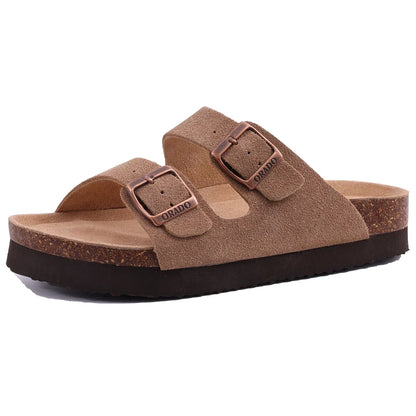 Suede Mule Clogs – Women's Cork Arch Support Outdoor Slippers