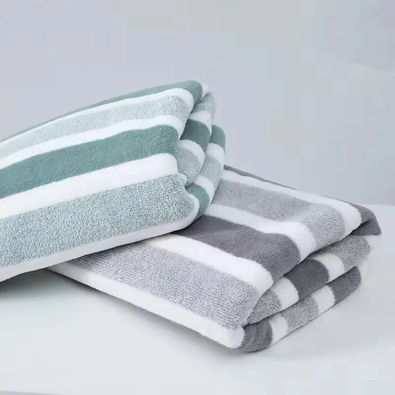 Striped Absorbent Face Towel – Soft Thick Cotton 13.8x29.5in