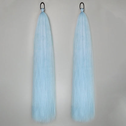 Synthetic Ponytail Extension 2-Piece Set – Long Straight with Rubber Band