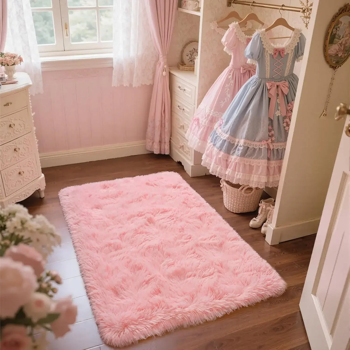 Soft Plush Area Rug for Bedroom & Living Room – Fluffy Floor Carpet
