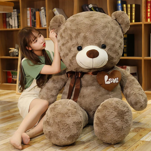 Teddy Bear Love Plush Pillow – Soft Stuffed Animal Gift 23.6in