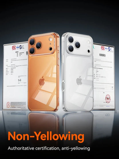 Joyroom Crystal Clear Case for iPhone 17 16 15 13 14 Series – Anti-Yellow Lens Protection