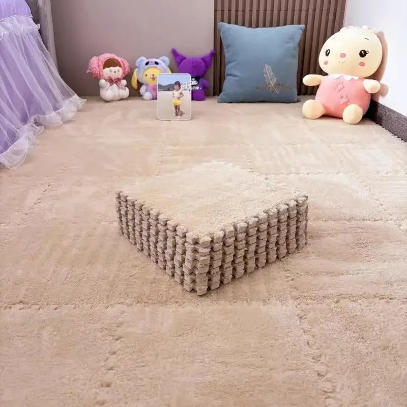Interlocking Plush Foam Floor Tiles – 10-Piece Puzzle Play Mat Set
