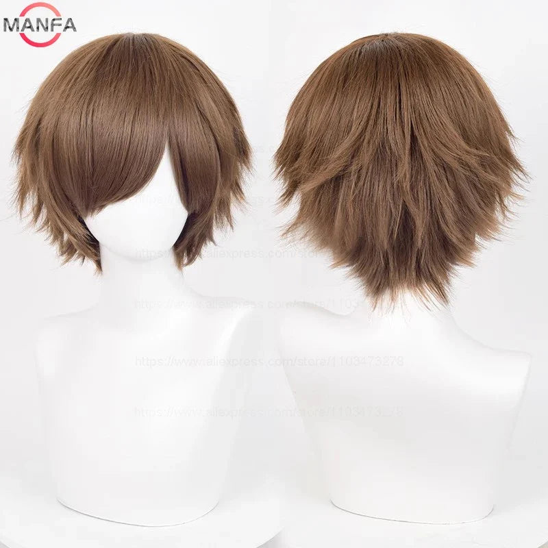 Short Straight Anime Cosplay Wig – 30cm, Multiple Colors for Men & Women