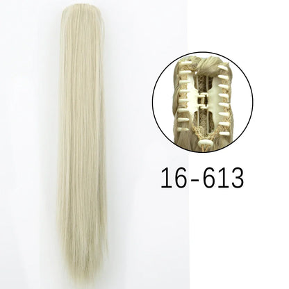 Claw Clip Ponytail Extension 24 Inch Wavy Synthetic Hair Heat Resistant