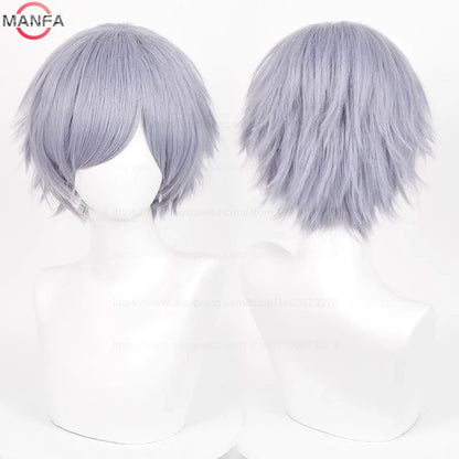 Short Straight Anime Cosplay Wig – 30cm, Multiple Colors for Men & Women