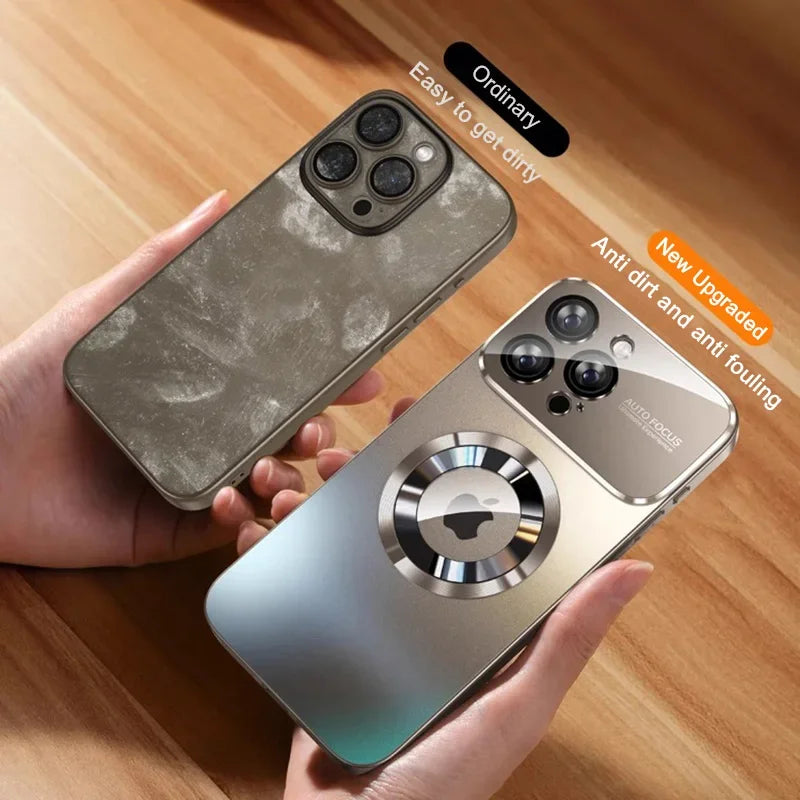 MagSafe Glass iPhone Case with Magnetic Ring & Camera Protector