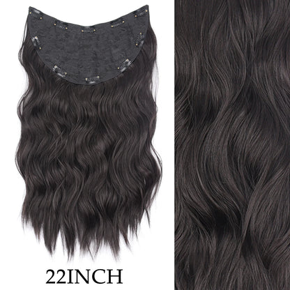 Clip-In Hair Extensions 7pcs 16 Clips Wavy Synthetic 24 Inch