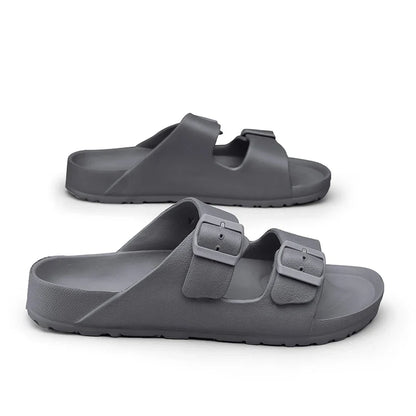 Men's EVA Double-Buckle Slide Sandals – Lightweight Anti-Slip
