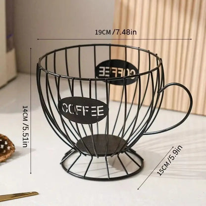 Coffee Pod Holder Wire Basket – Large Capacity Capsule Storage