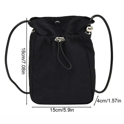 Mini Nylon Crossbody Bag – Drawstring Phone Wallet & Shoulder Purse