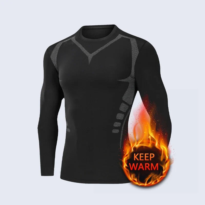 Men's Compression Long Sleeve Thermal Shirt – Quick-Dry Fitness Base Layer