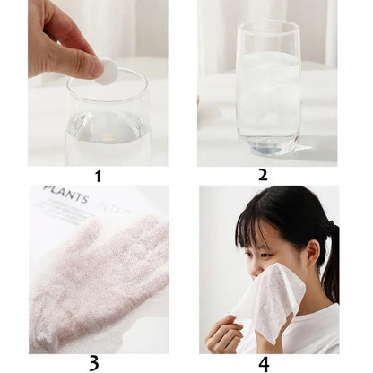 Compressed Disposable Towels 150pcs – Portable Face & Hand Wipes